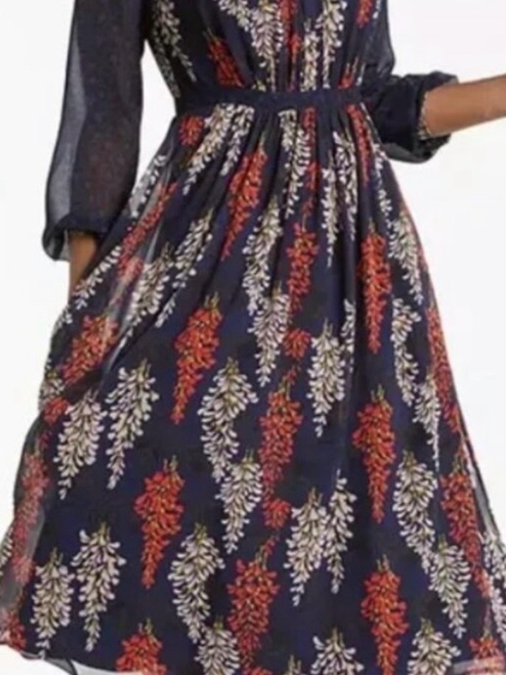 Boden Navy Floral-Print Long Sleeve Maxi Dress - Picture 2 of 7